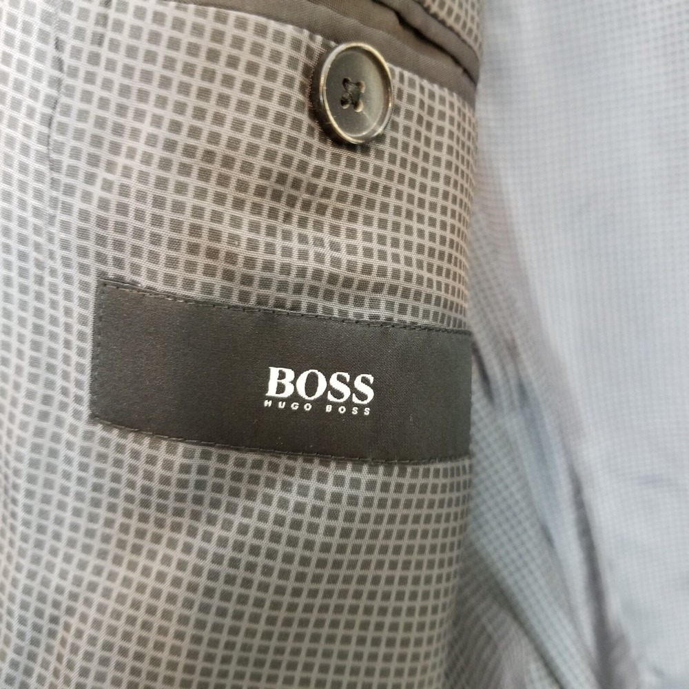 Boss Hugo Boss Men The Keys Blazer Jacket sz US 40S Gray Super 100's Wool Office - Picture 6 of 10